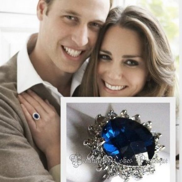 925 Sterling Silver Princess Diana Engagement Ring - Beautiful High Quality - Picture 1 of 9